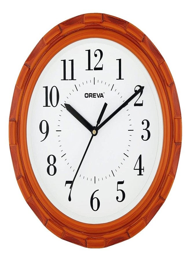 Oreva Plastic Wooden Look Designer Wall Clock (25.2 x 25.2 x 4.5 cm, D Wood, AQ-5807)